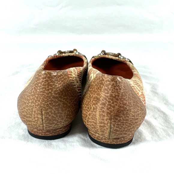 GUCCI Multi Tweed Raffia Tan Leather Cap Toe Horsebit Ballet Flats 38 - 8US - Picture 6 of 10